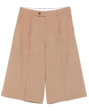 Berwich Linda Pleated Shorts - Natural