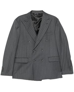 época Pinstripe-Pattern Double-Breasted Suit - Grey
