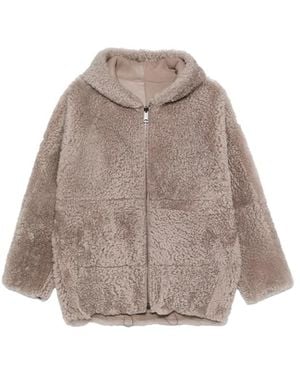 Simonetta Ravizza Bart R Reversible Hooded Shearling Jacket - Brown