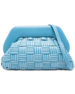 The Moire Medium Woven Clutch Bag - Blue