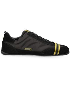Fendi Wrap Suede And Fabric Low-Top Trainers - Black