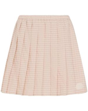 Moncler Gingham Pleated Skirt - Natural