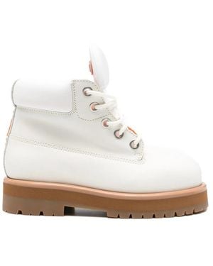 PDF Strada Lace-Up Boots - White