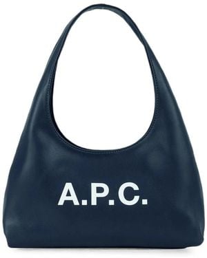 A.P.C. A. P.C. Baby Ninon Logo-Print Tote Bag - Blue