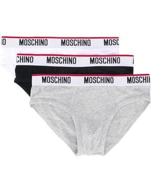Moschino Logo Waistband Briefs (Set Of Three) - White