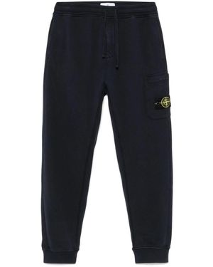 Stone Island Compass-Badge Cotton Track Trousers - Blue