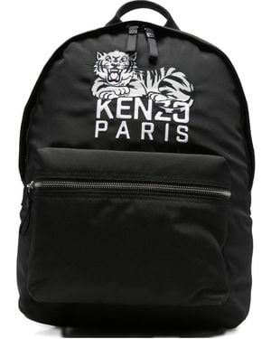 KENZO Logo-Embroidered Backpack - Black