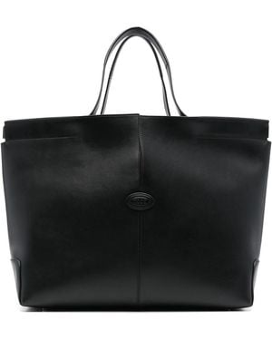Tod's Medium Leather Tote Bag - Black