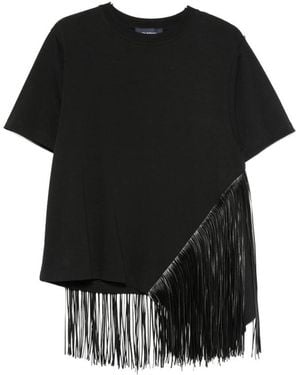Sportmax Fringe-Trim T-Shirt - Black