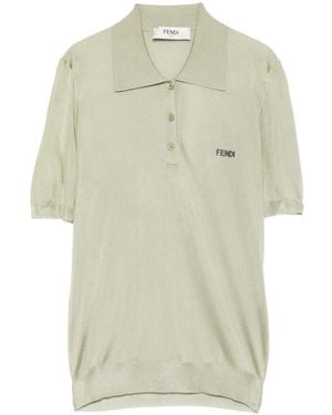 Fendi Button-Up Polo Shirt - Green
