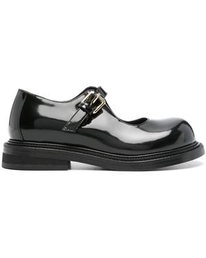 Moschino Leather Mary Jane Flats - Black