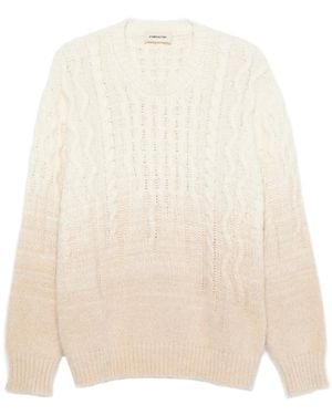 Atomo Factory Cable-Knit Ombré-Effect Jumper - Natural
