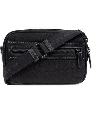 COACH Monogram Messenger Bag - Black
