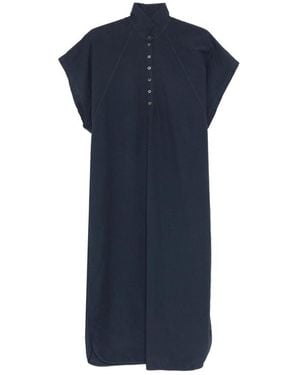 Barena Button-Fastening Dress - Blue