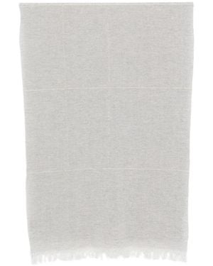 D'Aniello Checked Fringed-Edge Scarf - Grey