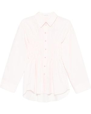 Cecilie Bahnsen Shirred Detail Peplum Hem Shirt - White