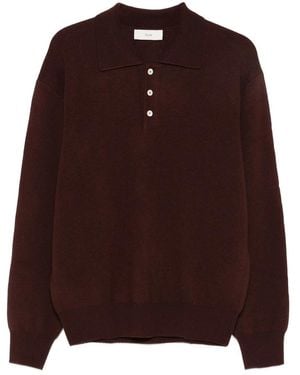 DUNST Polo-Neck Sweater - Brown
