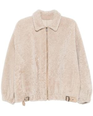 Simonetta Ravizza Buckle-Detail Jacket - Natural
