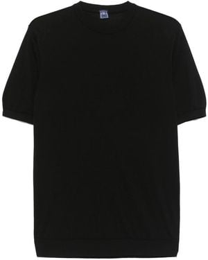 Fedeli Fine-Knit T-Shirt - Black