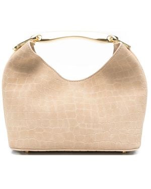 Elleme Small Boomerang Croco-Effect Tote Bag - Natural
