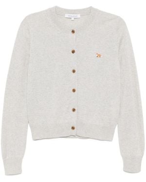 Maison Kitsuné Logo-Patch Cardigan - White
