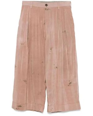 Ziggy Chen Painterly-Print Pants - Pink