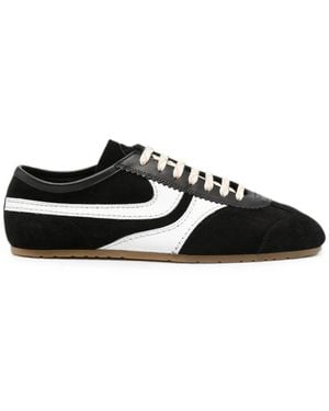 Dries Van Noten Suede-Panelled Leather Trainers - Black