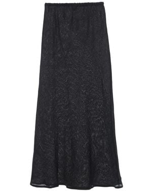 Baserange Semi-Sheer Linen Maxi Skirt - Black