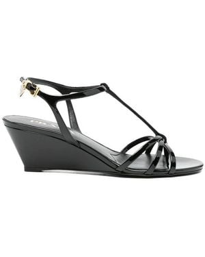 Prada T-Strap Wedge Sandals - Multicolour
