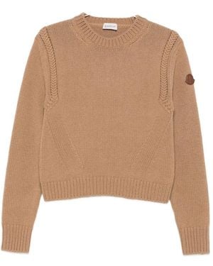 Moncler Ribbed-Knit Sweater - Natural