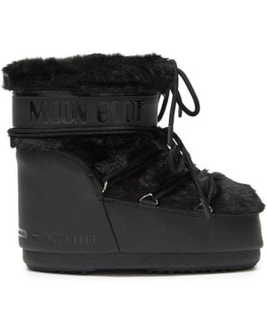 Moon Boot Icon Low Faux-Fur Boots - Black