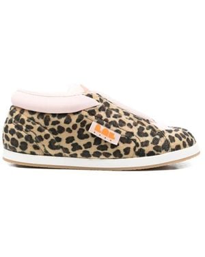 PDF Sk8 Leopard-Print Trainers - Natural