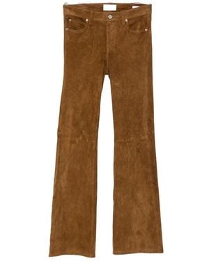 FRAME The Rodeo Suede Flared Pants - Brown