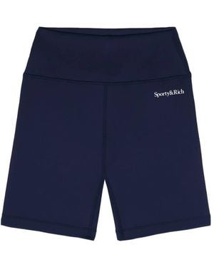 Sporty & Rich High-Waisted Shorts - Blue