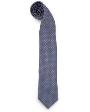 Brunello Cucinelli Geometric-Pattern Silk Tie - Blue