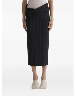 Mugler Pinstriped Split Skirt - Black