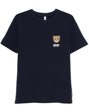 Moschino Bear-Print Crew-Neck T-Shirt - Blue