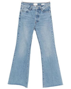 FRAME The Lax Raw-Edge Wide-Leg Jeans - Blue