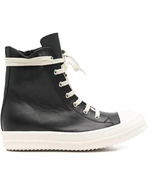 Rick Owens Leather Trainers - Black