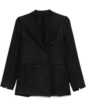 Lardini Brooch-Detail Blazer - Black