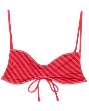Frankie's Bikinis X Jennie Magnolia Striped Bikini Top - Red