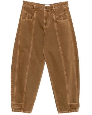 Isabel Marant Leja Seam-Detail Tapered Jeans - Brown