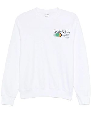 Sporty & Rich Invitational Cew-Neck Sweatshirt - White