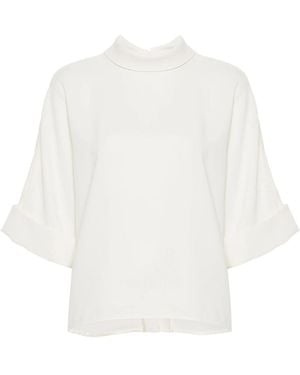 Mark Kenly Domino Tan Bailee Crepe Blouse - White