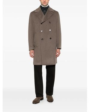 Tagliatore Notch-Lapel Double-Breasted Coat - Grey