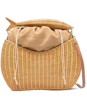 Serpui Fish Wicker Tote Bag - Natural