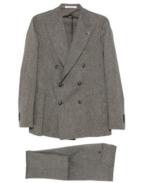 Tagliatore Double-Breasted Peaked-Lapel Suit - Gray