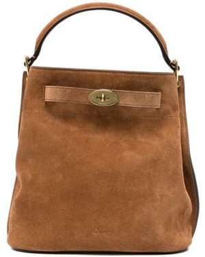 Mulberry Postman's Lock Suede Tote Bag - Brown