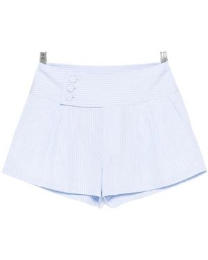 FRAME Button Striped Shorts - White