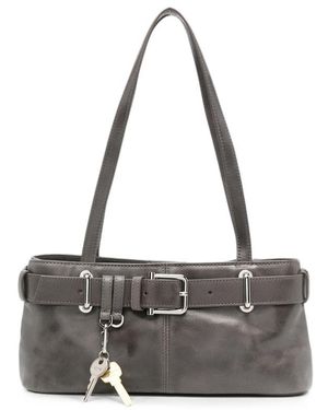 OSOI Buckle-Detail Leather Tote Bag - Gray